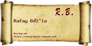 Rafay Béla névjegykártya